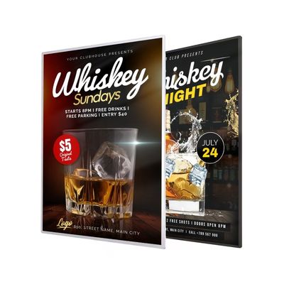 Indoor A4 A1 A2 A3 Backlit Parede montada Promoção de filmes Poster Holder Led Menu Light Box
