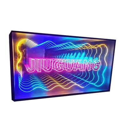 DC 12V Letras de Neão Personalizadas Logotipo de Espelho Infinito Sinais Iluminados Caixa de Luz 3D