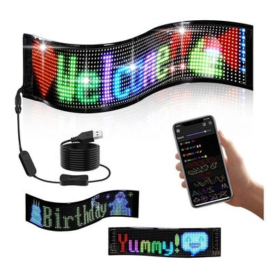 Sinalização digital LED interna controlada por aplicativo para exibição personalizada de texto e animação de padrões