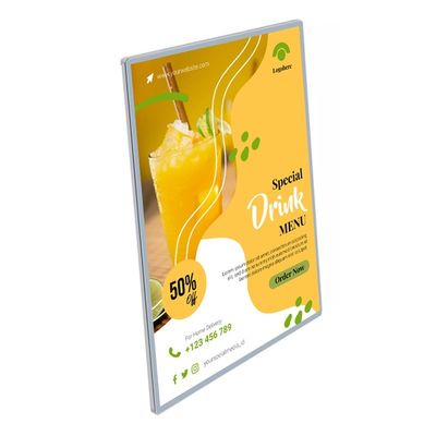 Caixa de luz LED de estrutura de alumínio ultra fina para cartazes A0/A1/A2/A3/A4