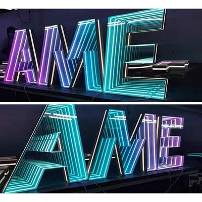 Delicado Led Mini Letters Espelho Eletrônico Infinito Led Neon Sign Produto personalizado