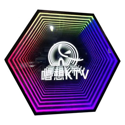 Espelho Infinito 3D personalizado Mini RGB sinal de néon acrílico LED letras Light Box sinal