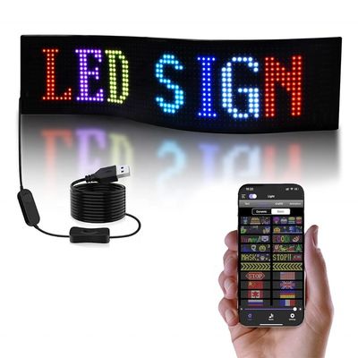 Painel de matriz de LED programável USB flexível Display colorido para publicidade interna