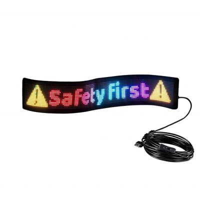 Aplicativo mais recente Controle remoto Conteúdo editável Mensagem móvel Display LED flexível para cartaz de carro