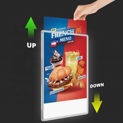 Indoor Aluminium Frame Desktop LED Light Box Sign para Rechargeable A4 A5 Menu Display