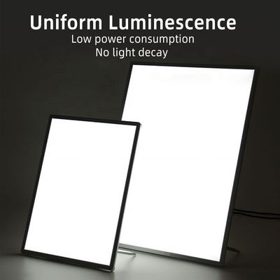 Indoor Aluminium Frame Desktop LED Light Box Sign para Rechargeable A4 A5 Menu Display