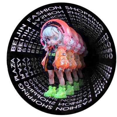 Reprodutor de vídeo animado 3D Infinity Mirror Hologram Light Box com instalação pendurada