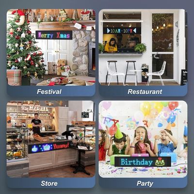 Smart APP controlada tela LED flexível para exibição de mensagem personalizada em sinalização interna