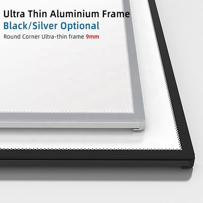 Caixa de luz LED de alumínio para tela de mesa de publicidade interna A1 A2 A3 A4 A5