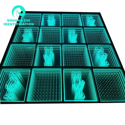 Customização de interiores e exteriores Luz e sombra tecnológica Infinity Floor Neon Mirror