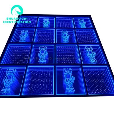 Customização de interiores e exteriores Luz e sombra tecnológica Infinity Floor Neon Mirror