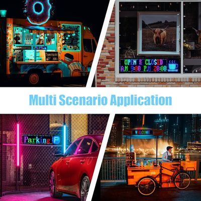Exibição LED flexível Painéis de matriz HD Controle APP a cores inteiras Sinalização de carro suave da janela traseira