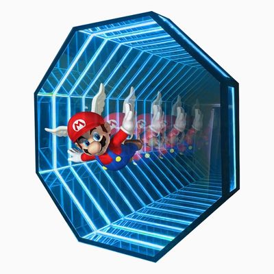 Holograma 3D Abismo Espelho LED Lâmpadas Fonte de Luz Holograma Fã Publicidade Caixas de Luz
