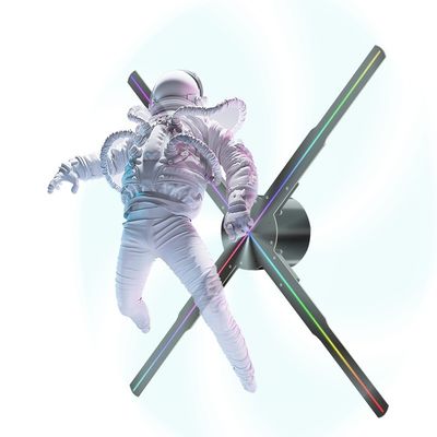 Publicidade do metrô Ventilador de holograma 3D com conectividade do APP do cartão SD e bateria recarregável