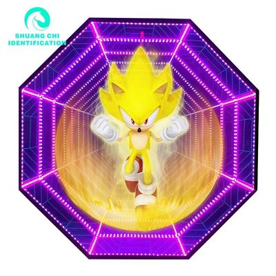 Edifícios Aplicação Holograma 3D Ventilador Publicitário Caixas de luz com Nano Luzes Fonte