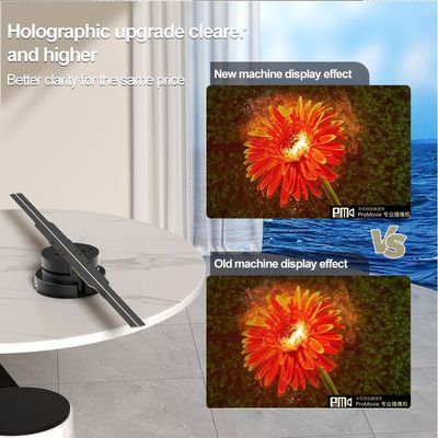 Publicidade 3D interior Ventilador LED holográfico 45 cm Display de luz LED com controle de nuvem