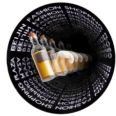 Animação personalizada de sinais LED com Fã Holográfico 3D Infinity Mirror em design colorido