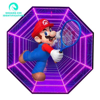 2024 Infinity LED Mirror Tabuleiro de publicidade Holograma 3D Abismo Espelho e Ventilador Holográfico