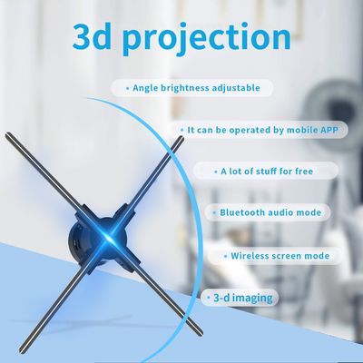 Estratégia de publicidade com 52 cm Holograma Ventilador 512P Resolução e 4 lâminas