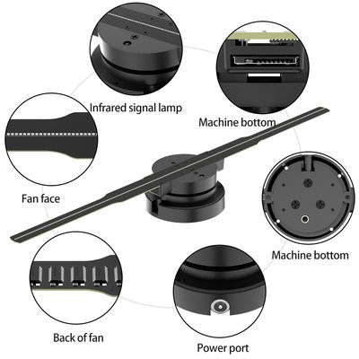 Ventilador de Holograma 3D LED Ventiladores holográficos com Wi-Fi e alto brilho de 2100