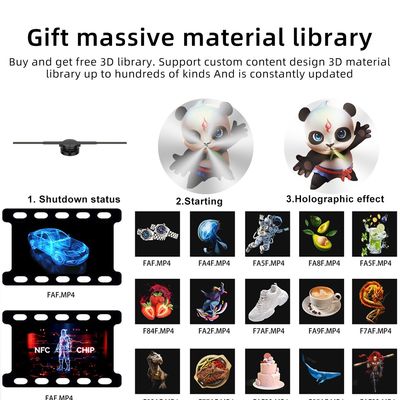 Relação de contraste 1 1000000 42cm 3D Hologram Fan Display com tela de alta resolução