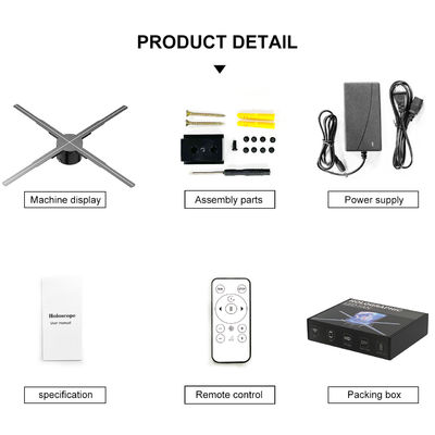 Splice 62cm LED Fan para o brilho 1800 3D Holograma Display Cloud Control Publicidade