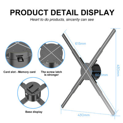 Ventilador LED de alta resolução 3D Holograma para publicidade exterior