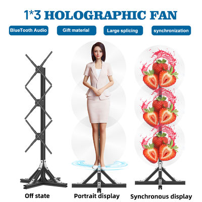Função Splice 1800 Brilho LED Fan Projector de Holograma 3D para Display de Parede