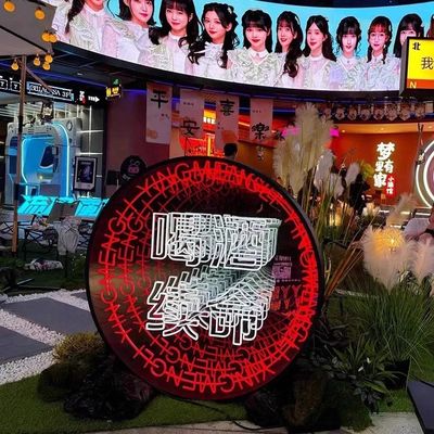 Cartão de Neon de Espelho Infinito de Aço Inoxidável Personalizado para Decoração de Lojas 2024