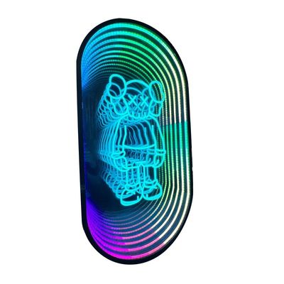 Quarto de dormir customizado Sala de estar Espelho Infinito Sinais de Neon para sinalização eletrônica delicada