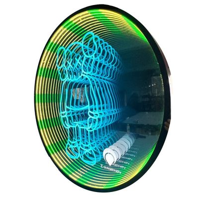 Espelho personalizado efeito de infinito túnel luz LED sinal de aço inoxidável sinal de neon exterior