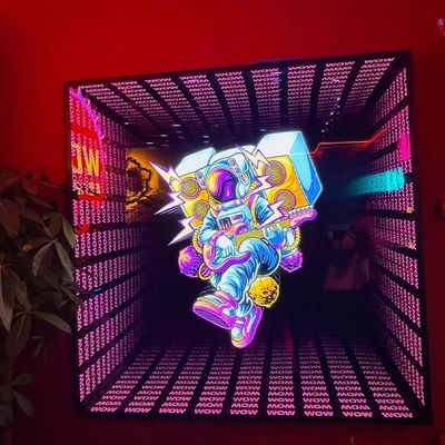 Espelho personalizado efeito de infinito túnel luz LED sinal de aço inoxidável sinal de neon exterior