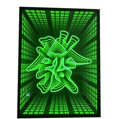 Lâmina de neon 3D LED de efeito espelho de brilho infinito de camada múltipla de aço inoxidável personalizado