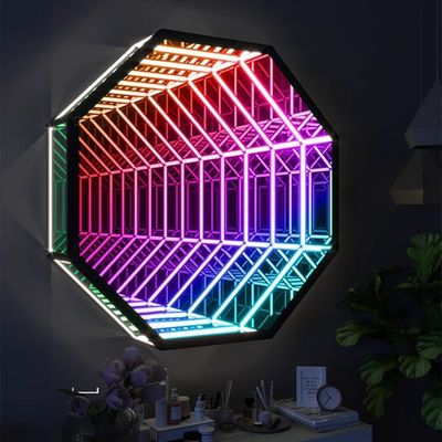Decoração do quarto Delicado Art Deco Sinais de parede com LED Infinity Mirror