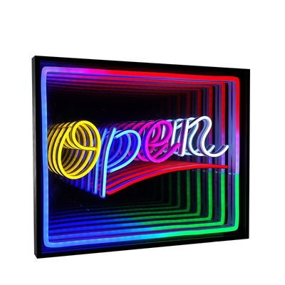 DC 12V Neon LED Infinity Mirror Tabela acrílica para Bar Party Hotel Loja Restaurantes