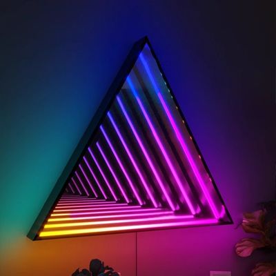 Ilusão de Infinito Delicado Sinais Luminosos Espelho Sinais de Neão Decorados 3D Cartão