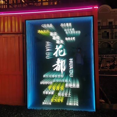 3D Abyss Mirror Neon Acrylic Letras luminosas com luzes Neno Delicado formato de tamanho personalizado