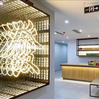 3D Abyss Mirror Neon Acrylic Letras luminosas com luzes Neno Delicado formato de tamanho personalizado