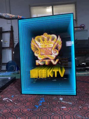 3D Abyss Mirror Neon Acrylic Letras luminosas com luzes Neno Delicado formato de tamanho personalizado