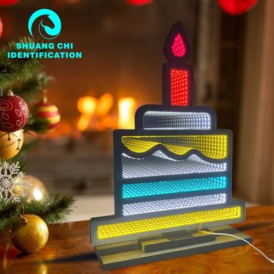 Home Decor Snowman Luz Infinity Mirror com 1000lm Fluxo luminoso e cabo de energia